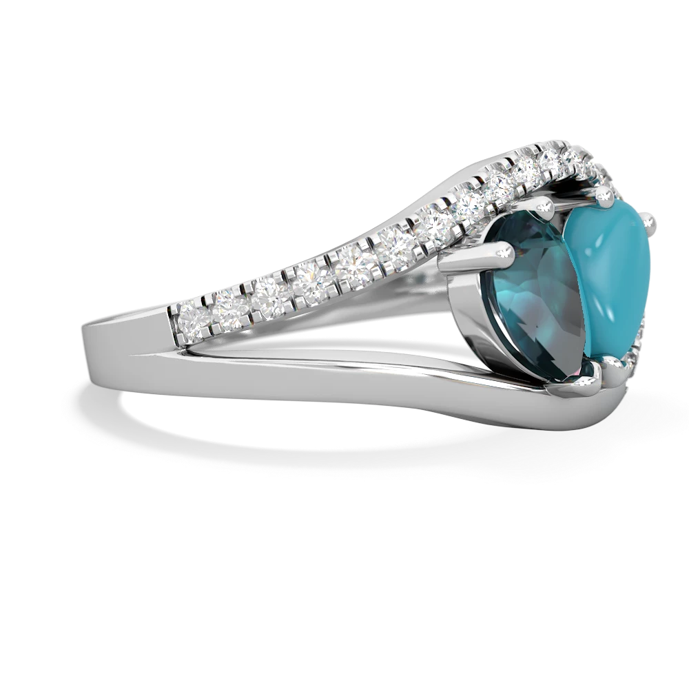 Alexandrite Nestled Heart Keepsake 14K White Gold ring R5650