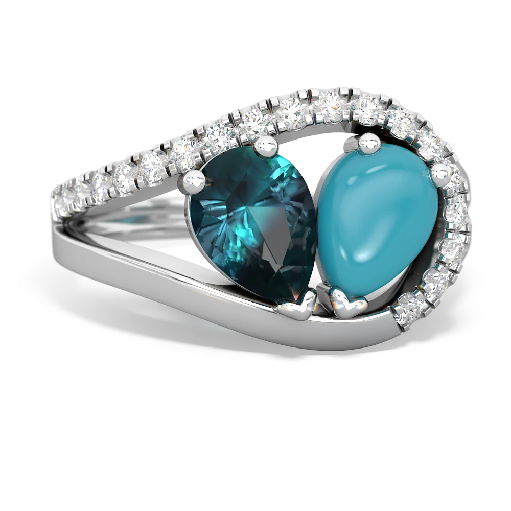 Alexandrite Nestled Heart Keepsake 14K White Gold ring R5650