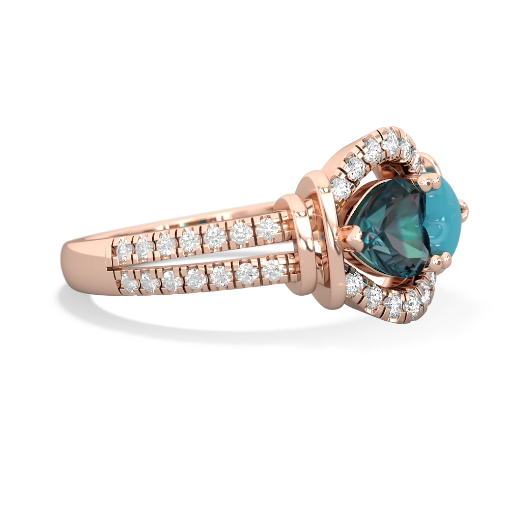 Alexandrite Art-Deco Keepsake 14K Rose Gold ring R5630