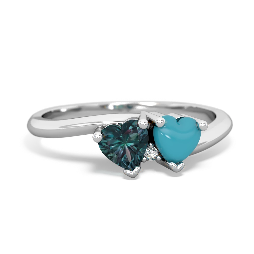 Alexandrite Sweethearts 14K White Gold ring R5260