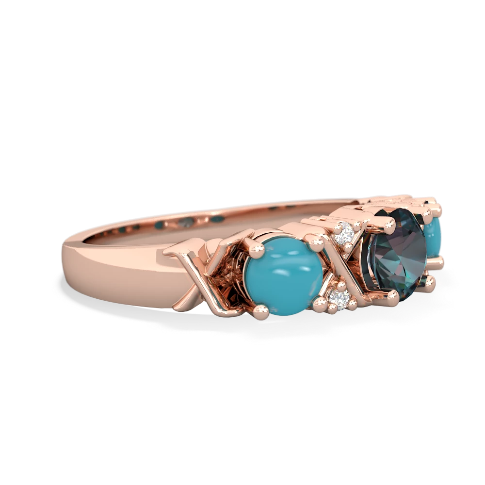 Alexandrite Hugs And Kisses 14K Rose Gold ring R5016