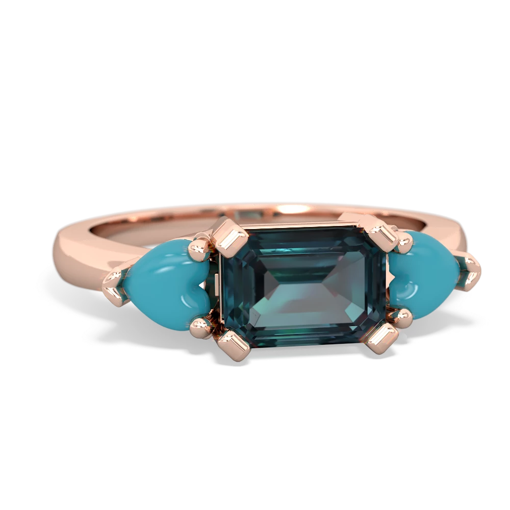 Alexandrite Three Stone 14K Rose Gold ring R5235