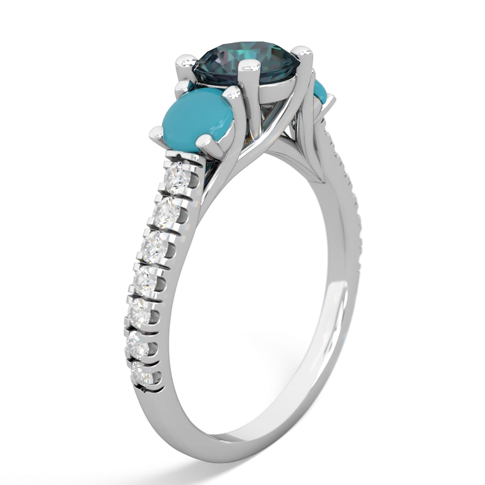 Alexandrite Pave Trellis 14K White Gold ring R5500