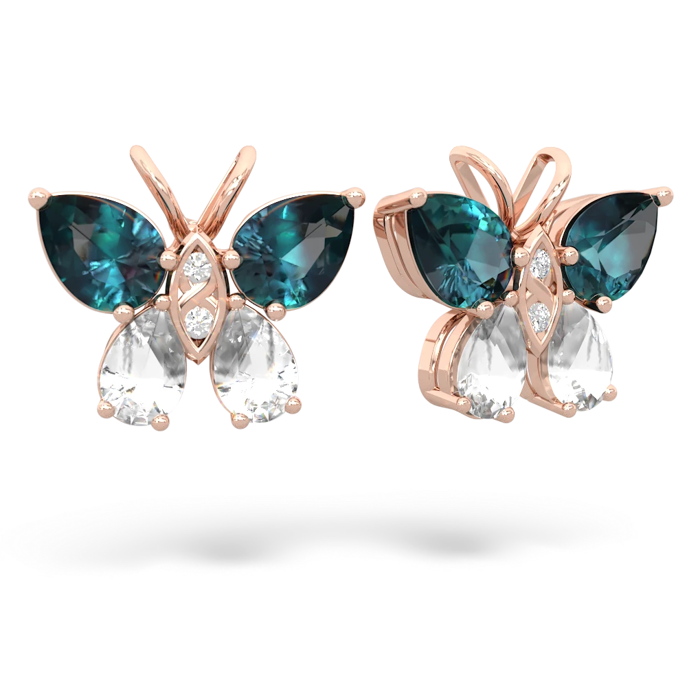 Alexandrite Butterfly 14K Rose Gold earrings E2215