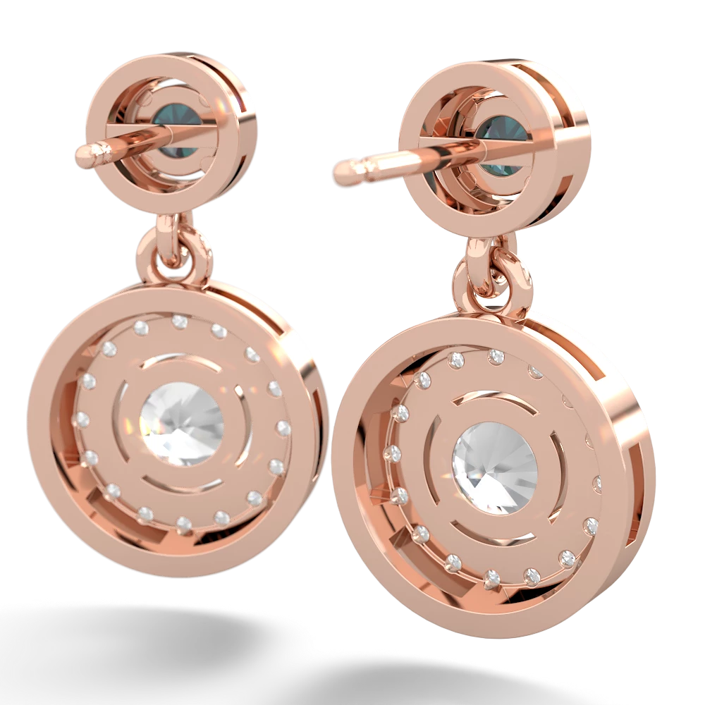 Alexandrite Halo Dangle 14K Rose Gold earrings E5319