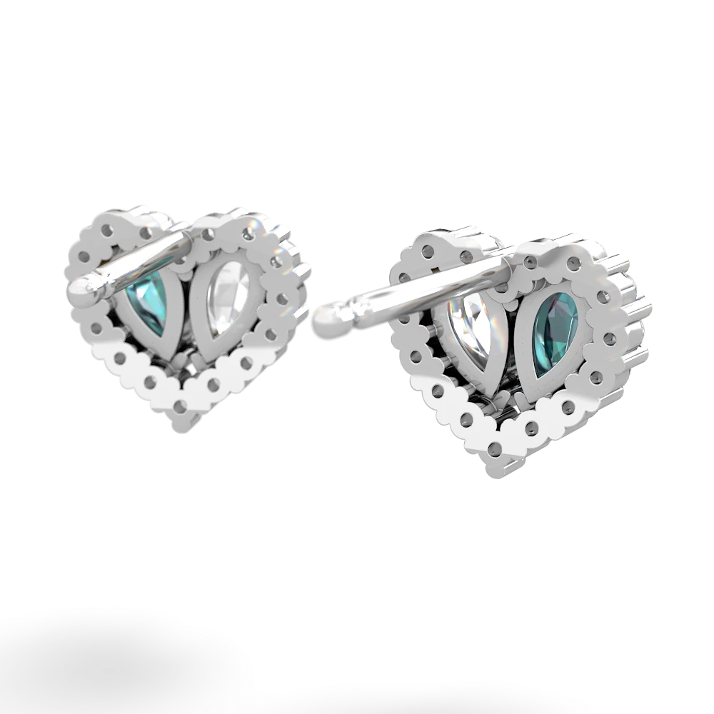 Alexandrite Halo 14K White Gold earrings E7008