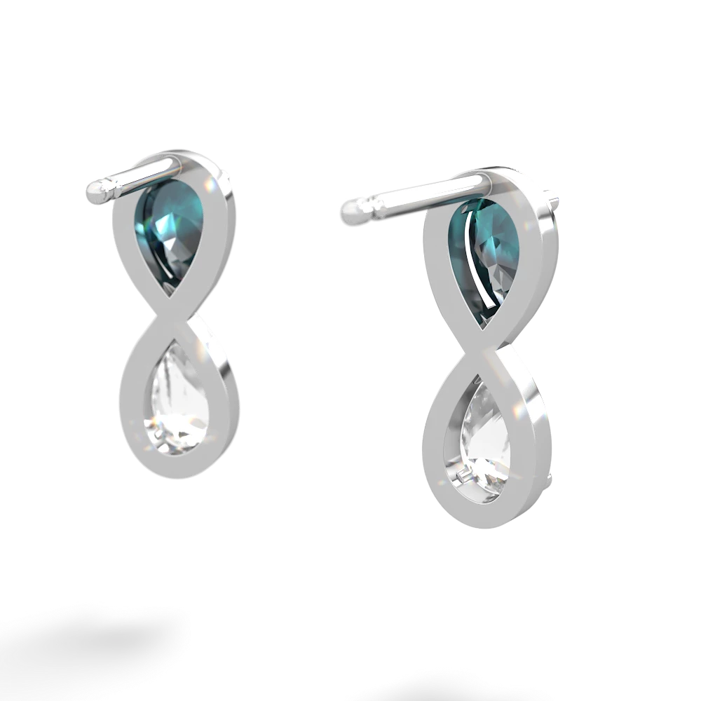 Alexandrite Infinity 14K White Gold earrings E5050