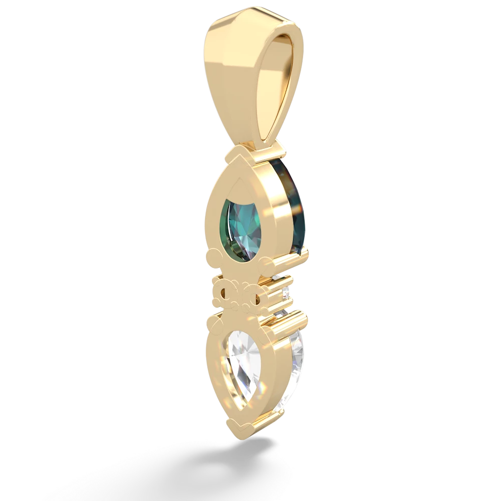 Alexandrite Bowtie Drop 14K Yellow Gold pendant P0865