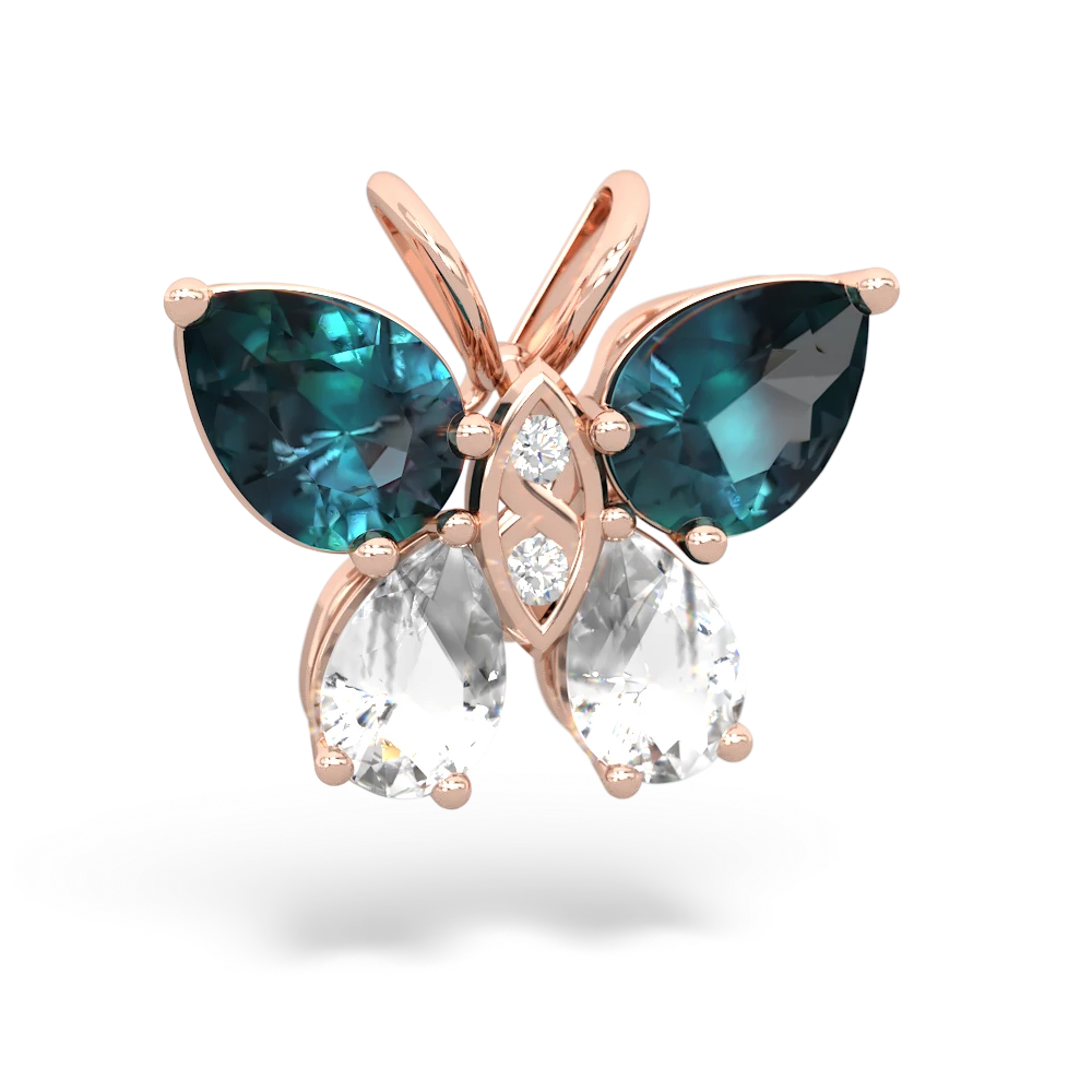 Alexandrite Butterfly 14K Rose Gold pendant P2215