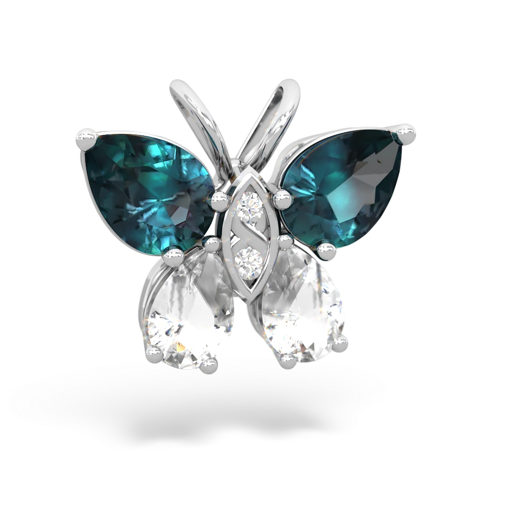 Alexandrite Butterfly 14K White Gold pendant P2215