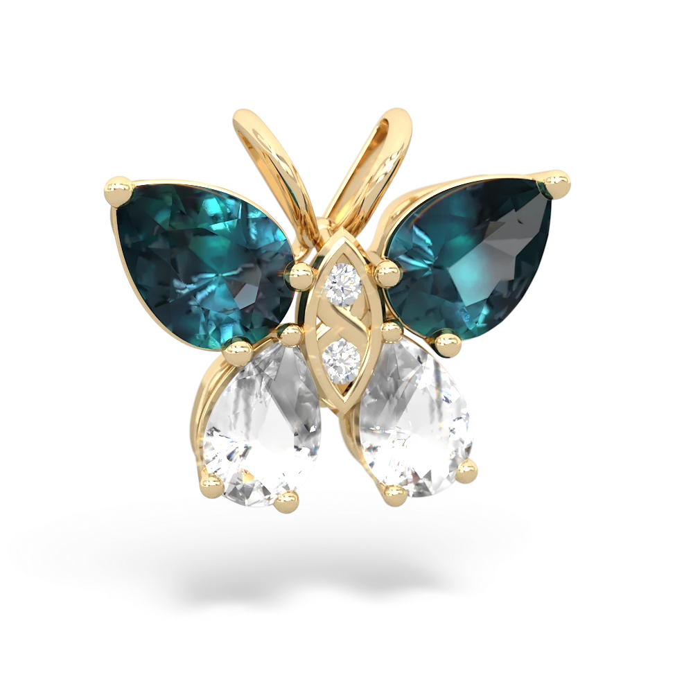 Alexandrite Butterfly 14K Yellow Gold pendant P2215