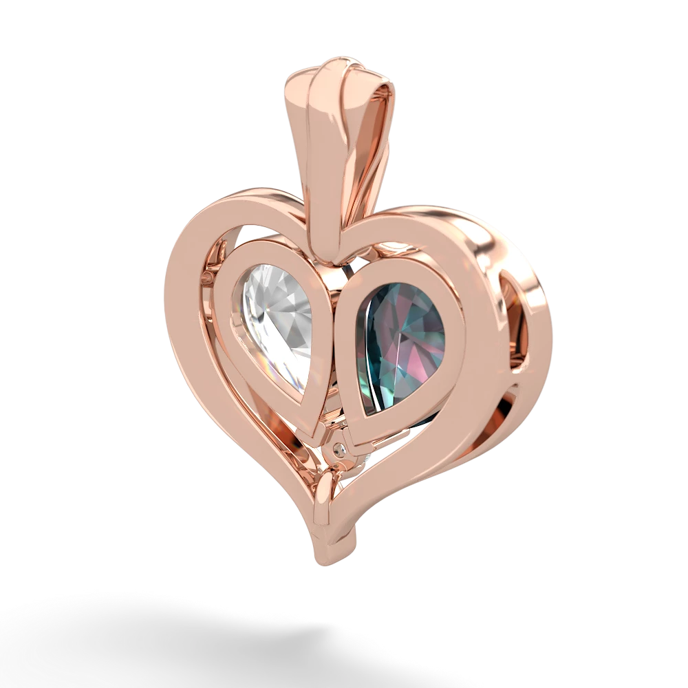 Alexandrite Two Become One 14K Rose Gold pendant P5330