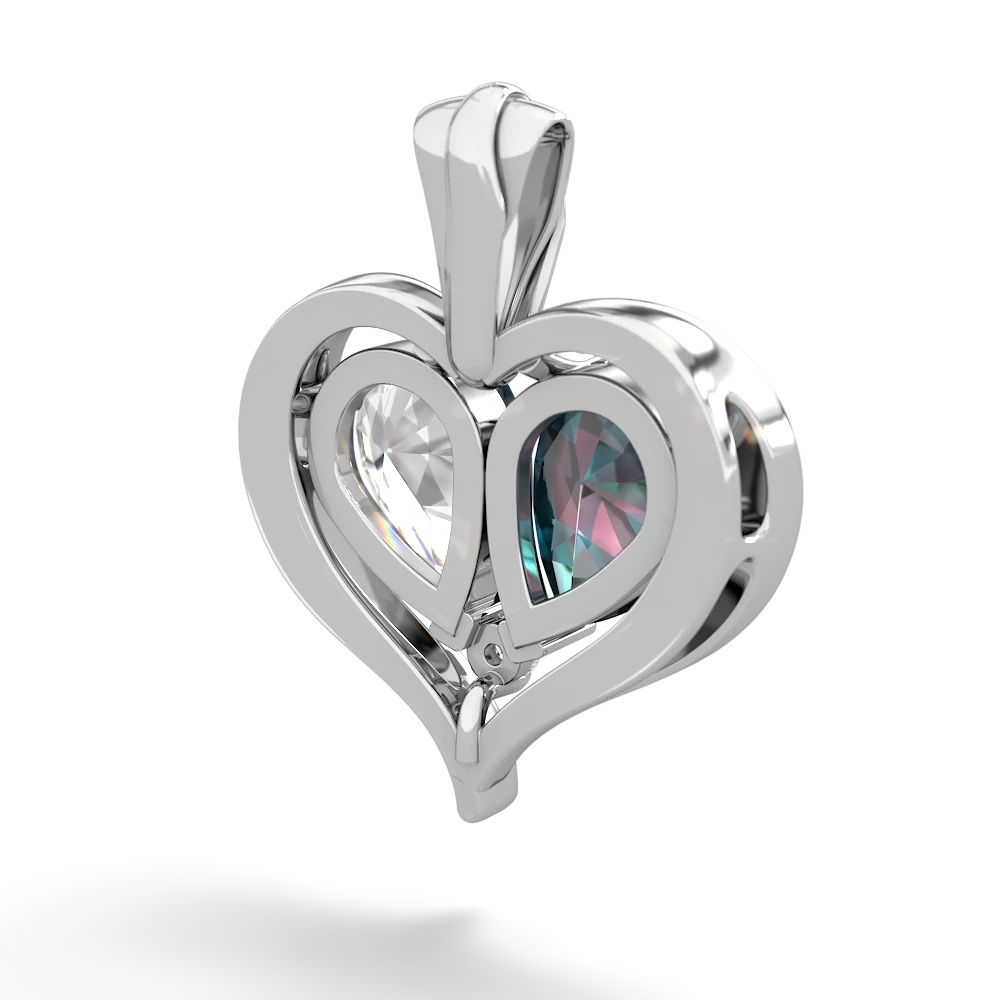 Alexandrite Two Become One 14K White Gold pendant P5330