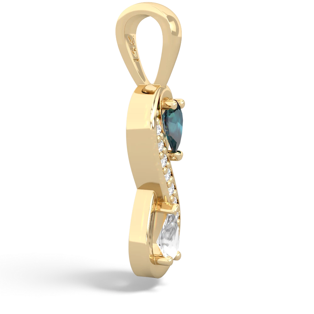 Alexandrite Diamond Infinity 14K Yellow Gold pendant P5390