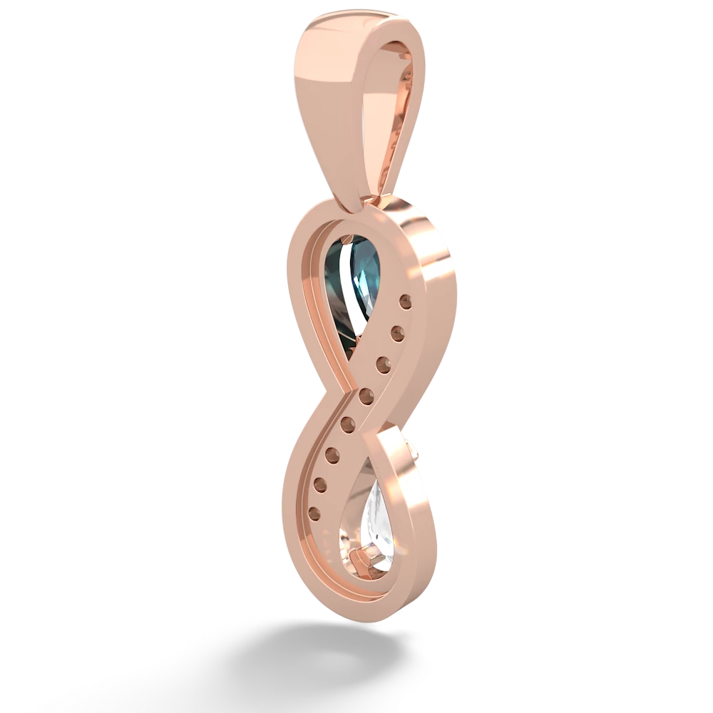 Alexandrite Diamond Infinity 14K Rose Gold pendant P5390