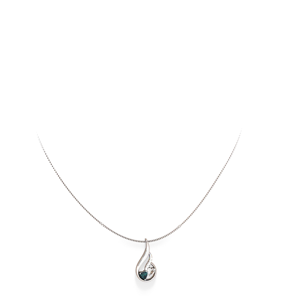 Alexandrite Keepsake Curves 14K White Gold pendant P5450