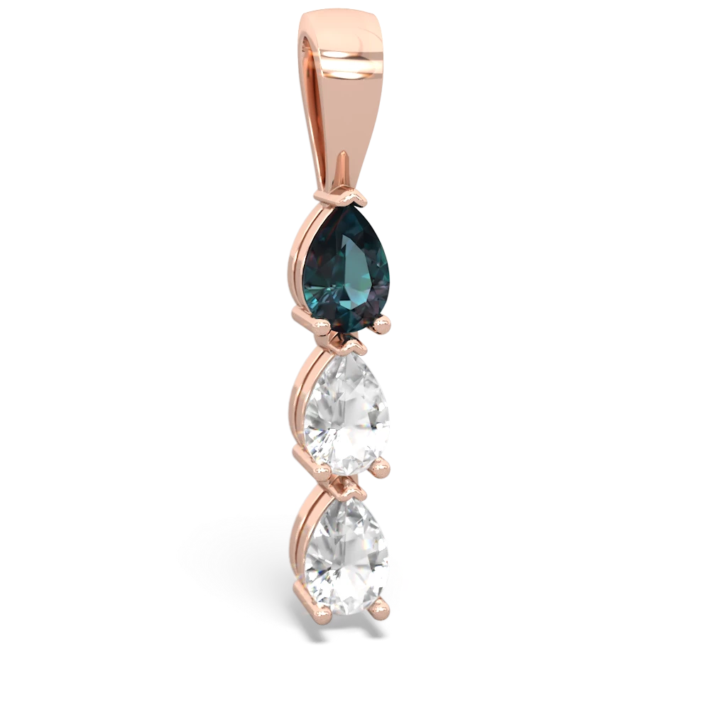 Alexandrite Dew Drops 14K Rose Gold pendant P2251