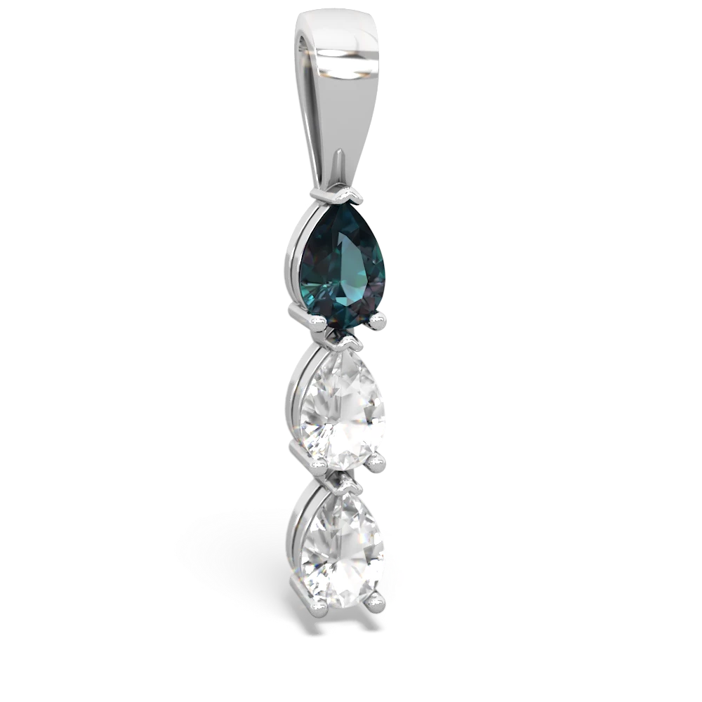 Alexandrite Dew Drops 14K White Gold pendant P2251