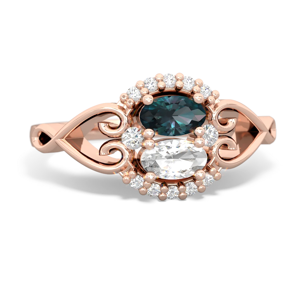 Alexandrite Love Nest 14K Rose Gold ring R5860