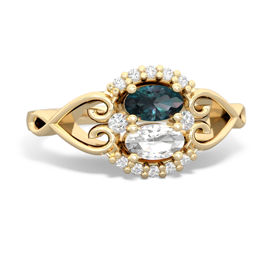 Alexandrite Love Nest 14K Yellow Gold ring R5860