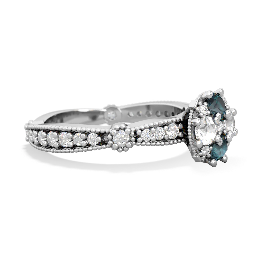 Alexandrite Sparkling Tiara Cluster 14K White Gold ring R26293RD