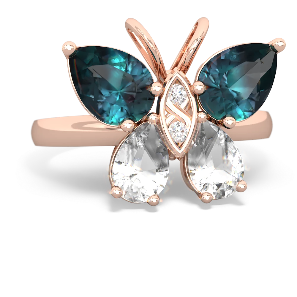 Alexandrite Butterfly 14K Rose Gold ring R2215