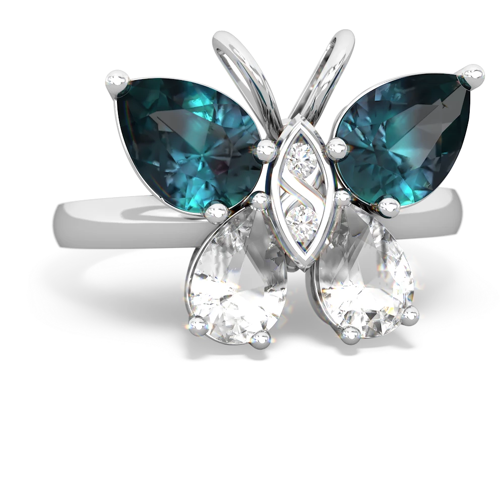 Alexandrite Butterfly 14K White Gold ring R2215