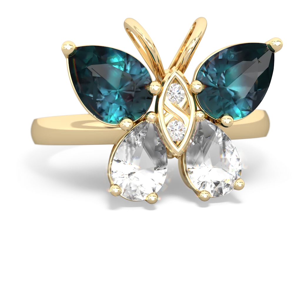 Alexandrite Butterfly 14K Yellow Gold ring R2215