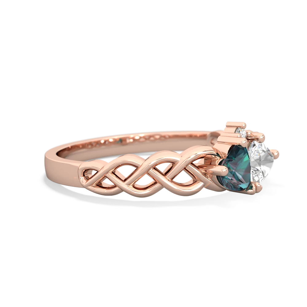 Alexandrite Heart To Heart Braid 14K Rose Gold ring R5870