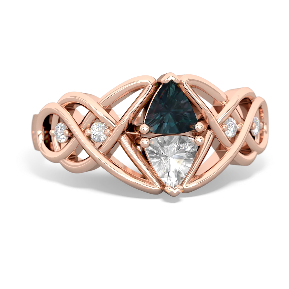 Alexandrite Keepsake Celtic Knot 14K Rose Gold ring R5300