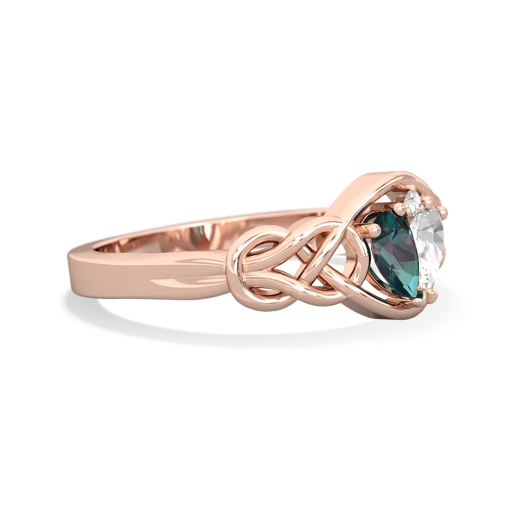 Alexandrite Celtic Love Knot 14K Rose Gold ring R5420