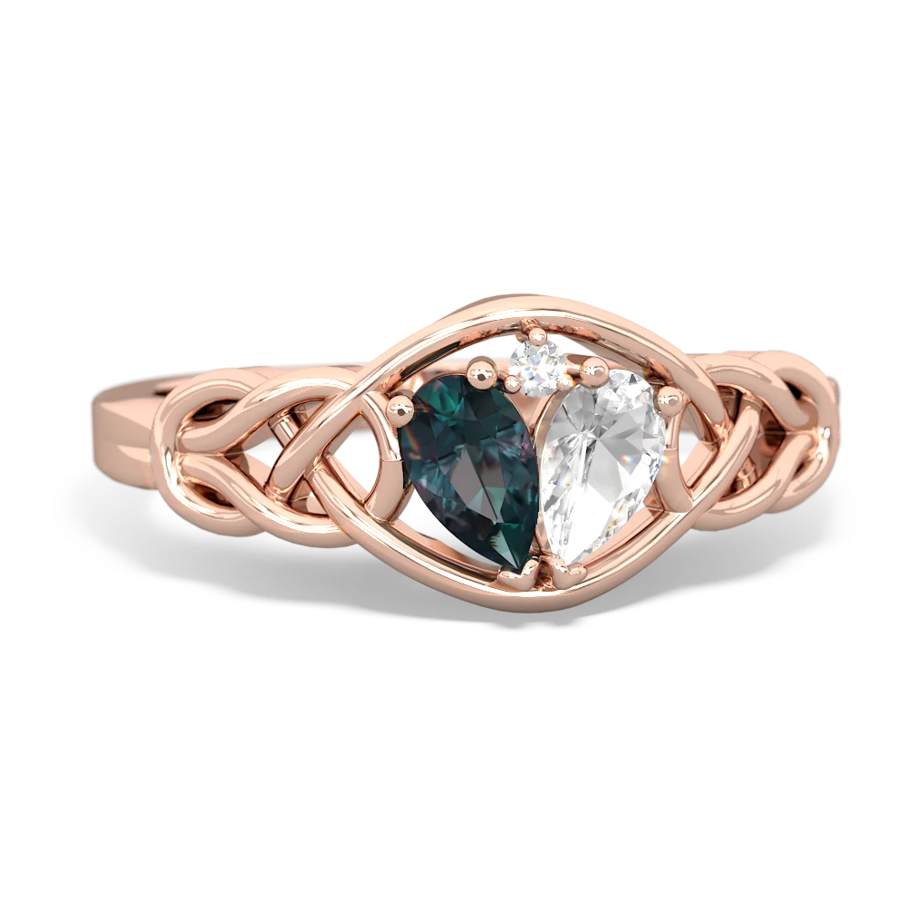 Alexandrite Celtic Love Knot 14K Rose Gold ring R5420