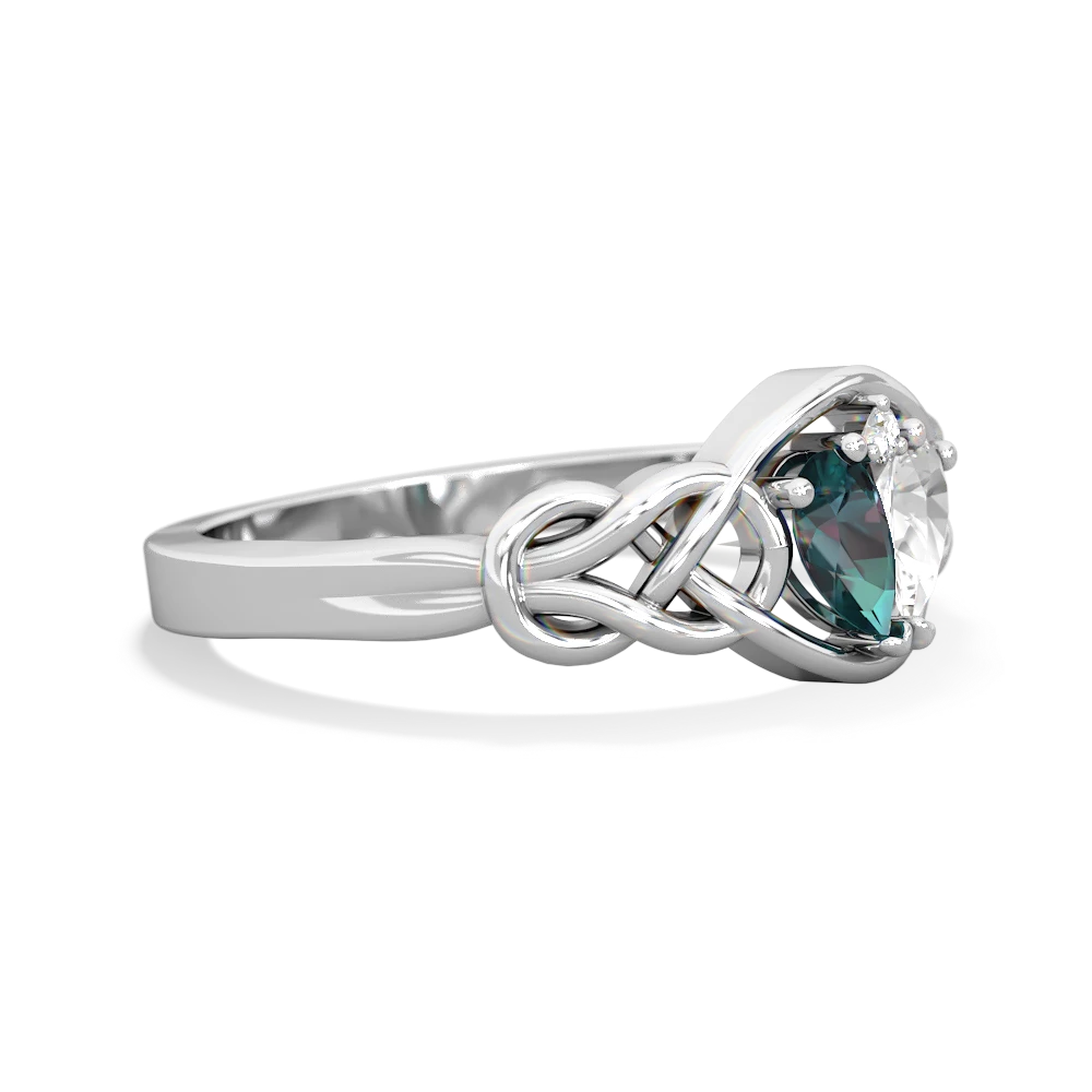 Alexandrite Celtic Love Knot 14K White Gold ring R5420