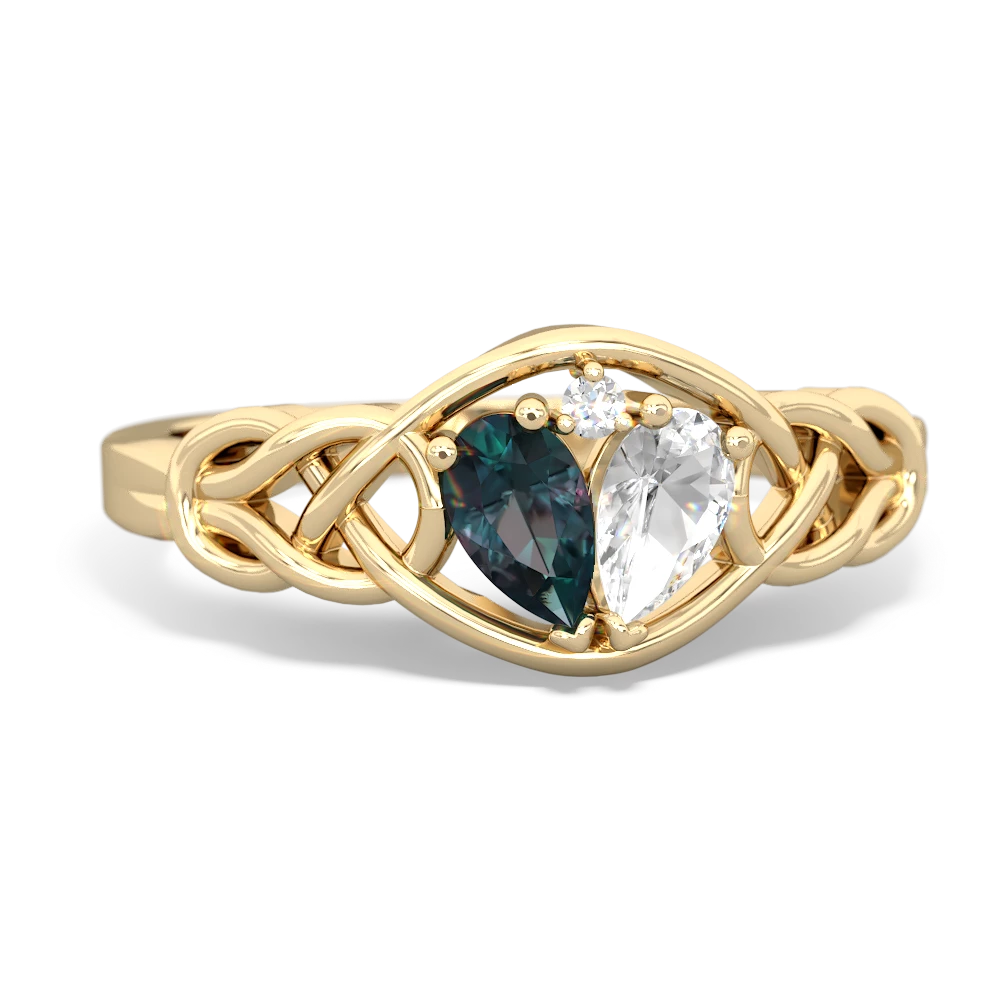 Alexandrite Celtic Love Knot 14K Yellow Gold ring R5420