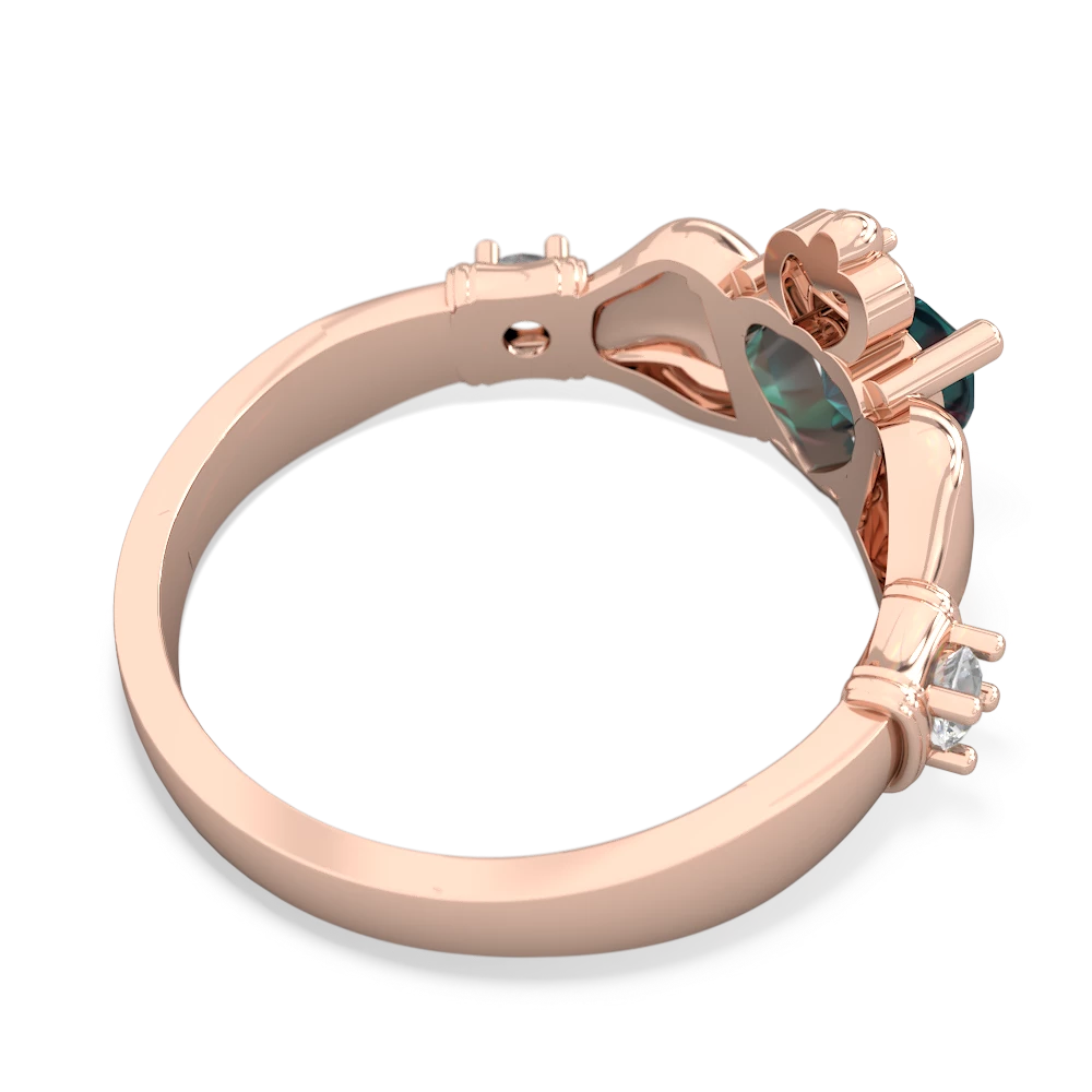 Alexandrite Claddagh Keepsake 14K Rose Gold ring R5245