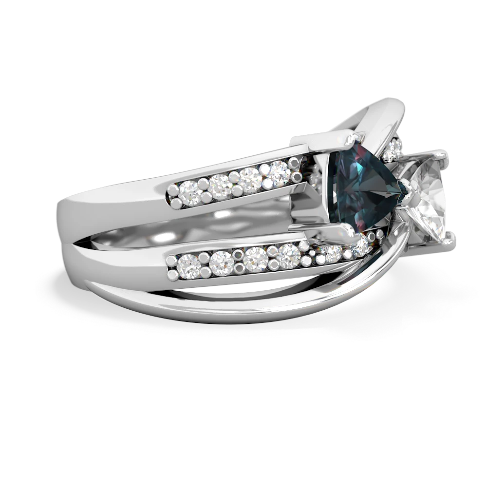 Alexandrite Bowtie 14K White Gold ring R2360