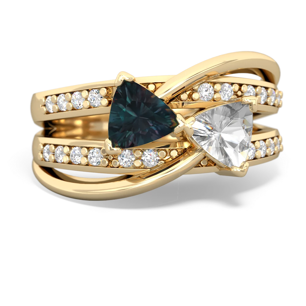 Alexandrite Bowtie 14K Yellow Gold ring R2360