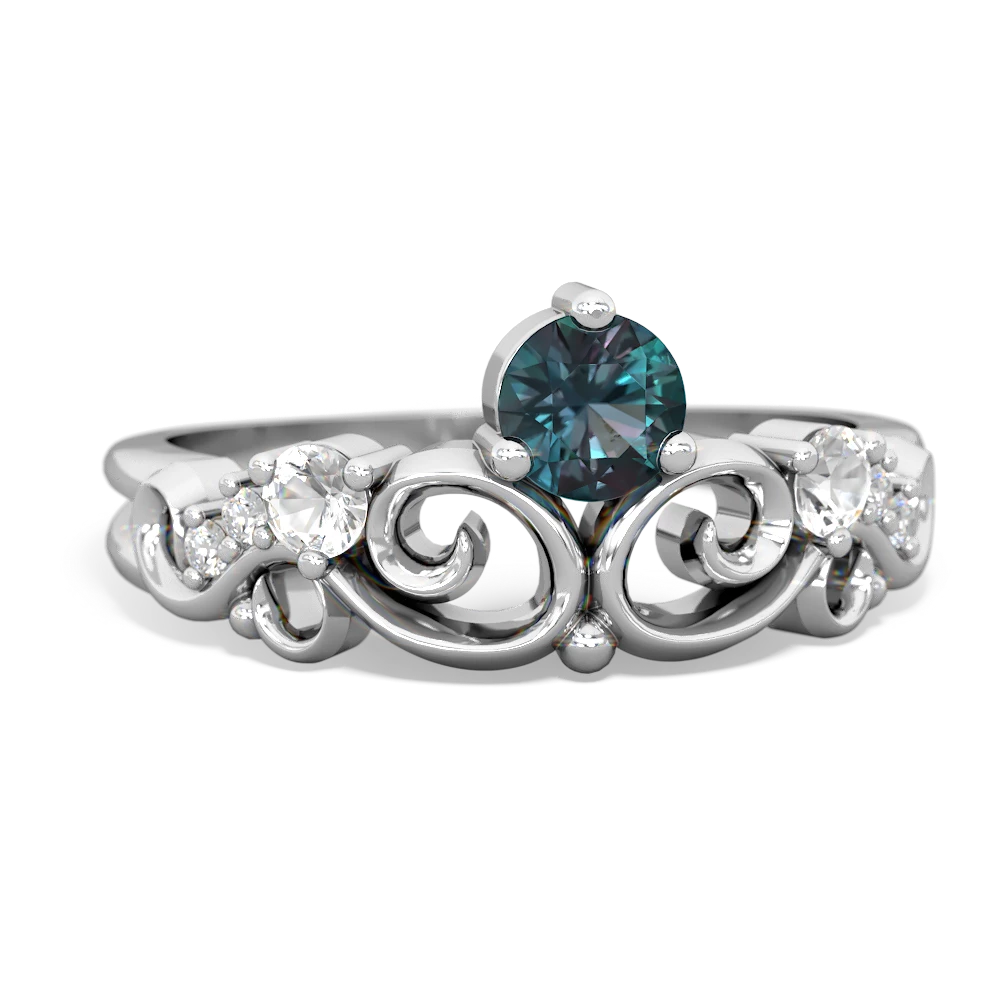Alexandrite Crown Keepsake 14K White Gold ring R5740