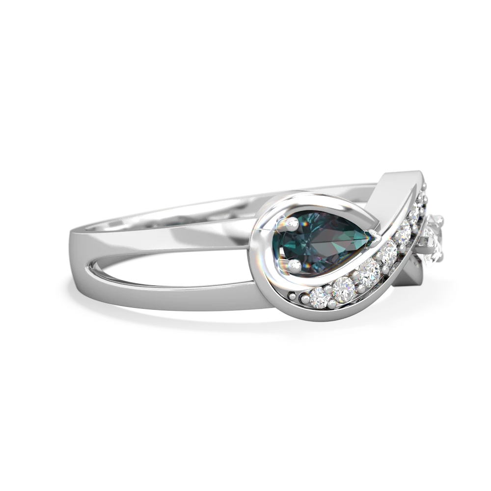 Alexandrite Diamond Infinity 14K White Gold ring R5390