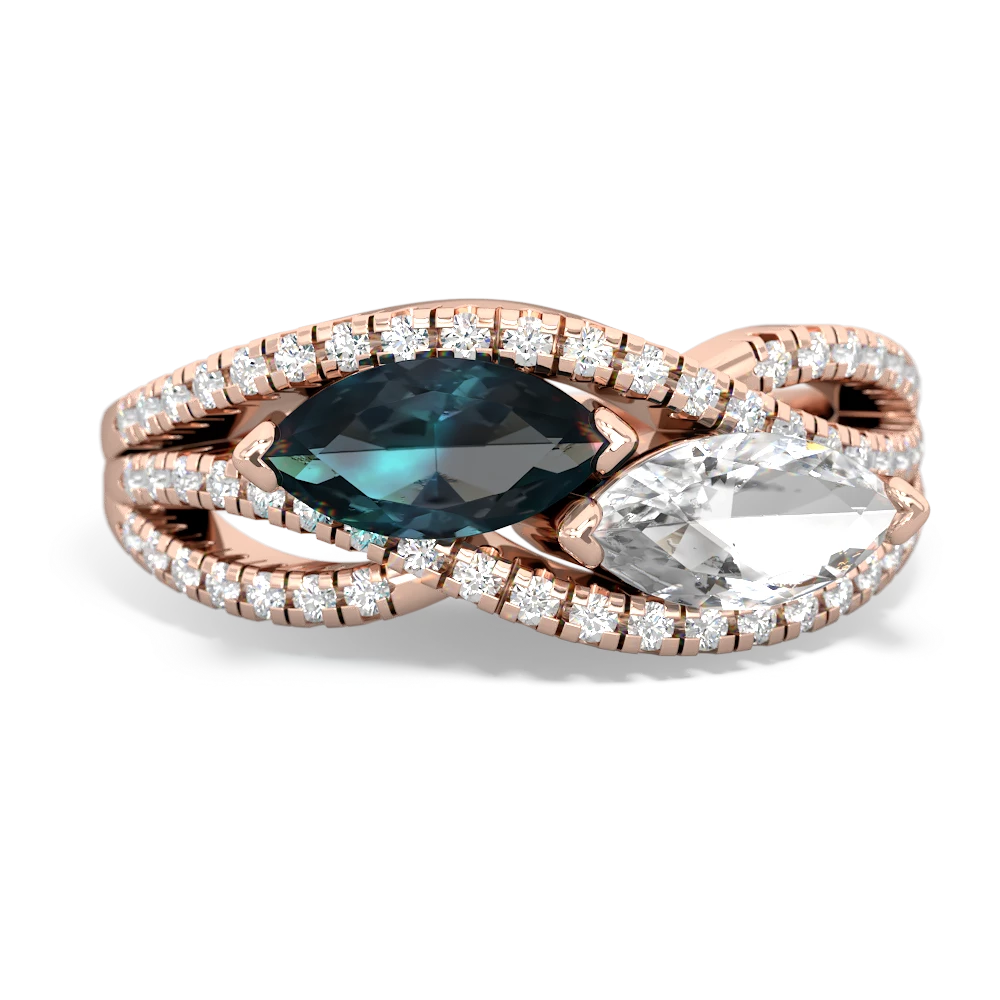 Alexandrite Diamond Rivers 14K Rose Gold ring R3070