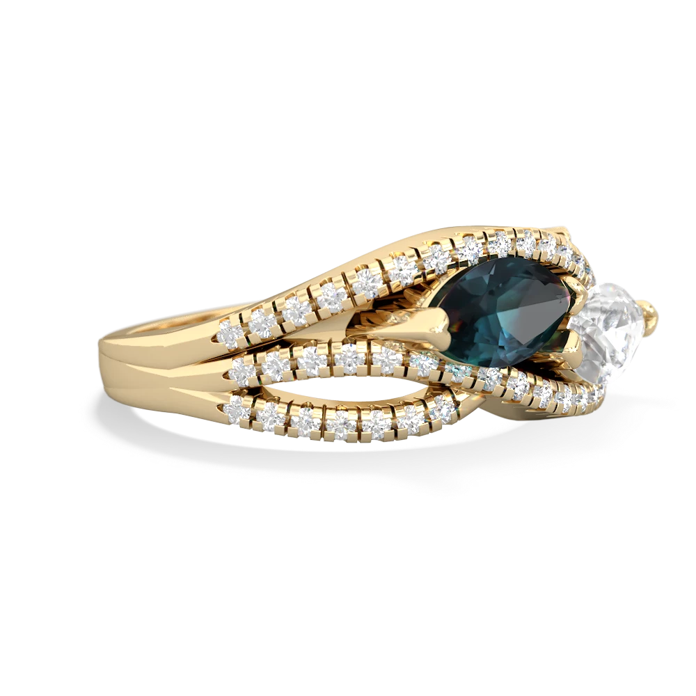 Alexandrite Diamond Rivers 14K Yellow Gold ring R3070