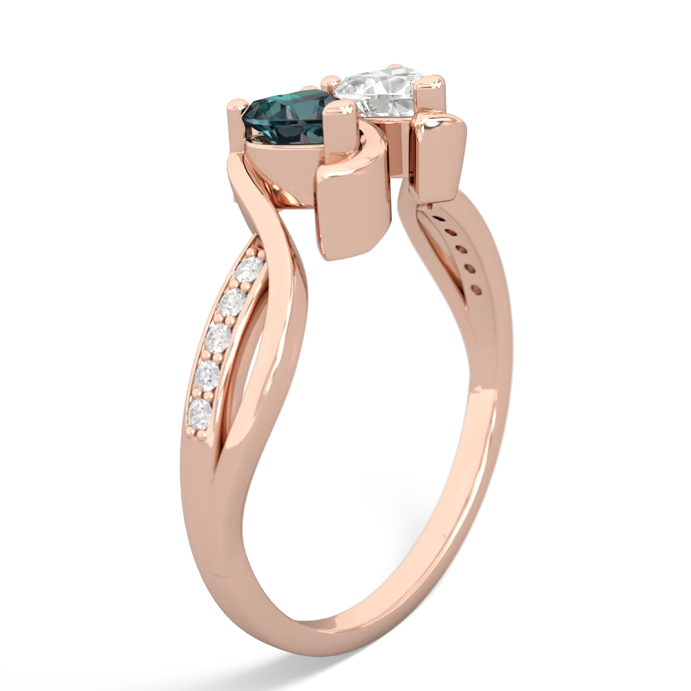 Alexandrite Side By Side 14K Rose Gold ring R3090