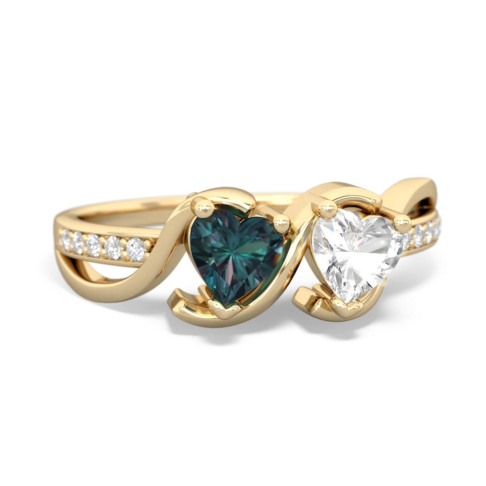 Alexandrite Side By Side 14K Yellow Gold ring R3090