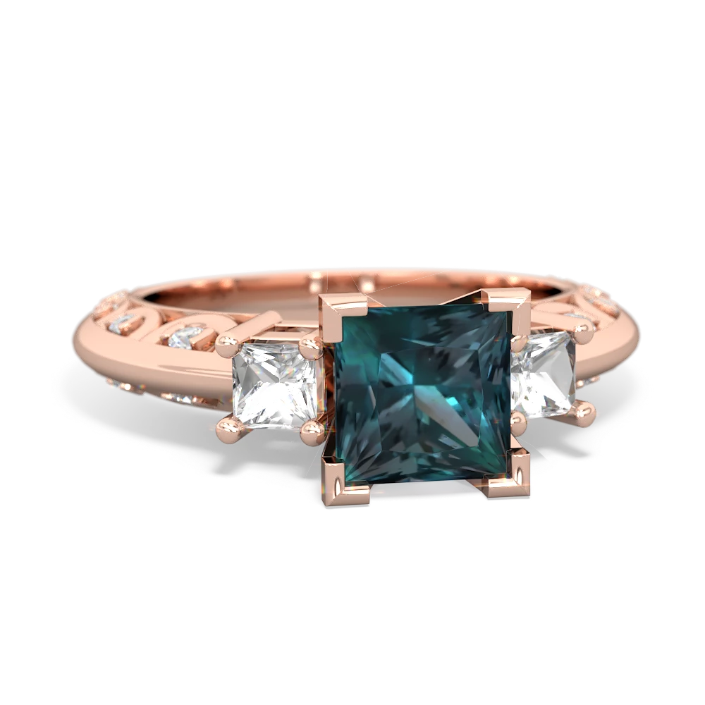 Alexandrite Eternal Embrace Engagement 14K Rose Gold ring C2001