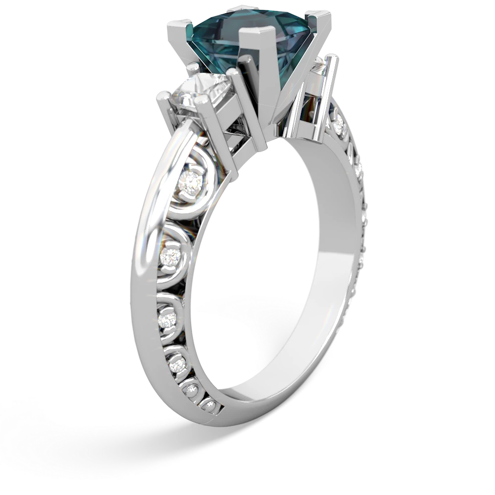 Alexandrite Eternal Embrace Engagement 14K White Gold ring C2001