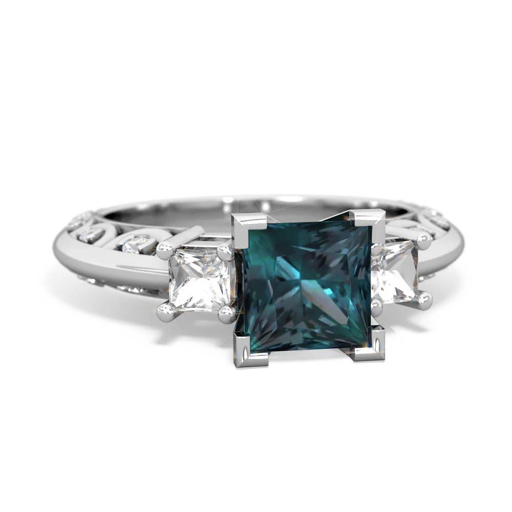 Alexandrite Eternal Embrace Engagement 14K White Gold ring C2001