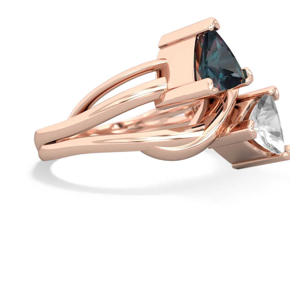 Alexandrite Split Band Swirl 14K Rose Gold ring R2341