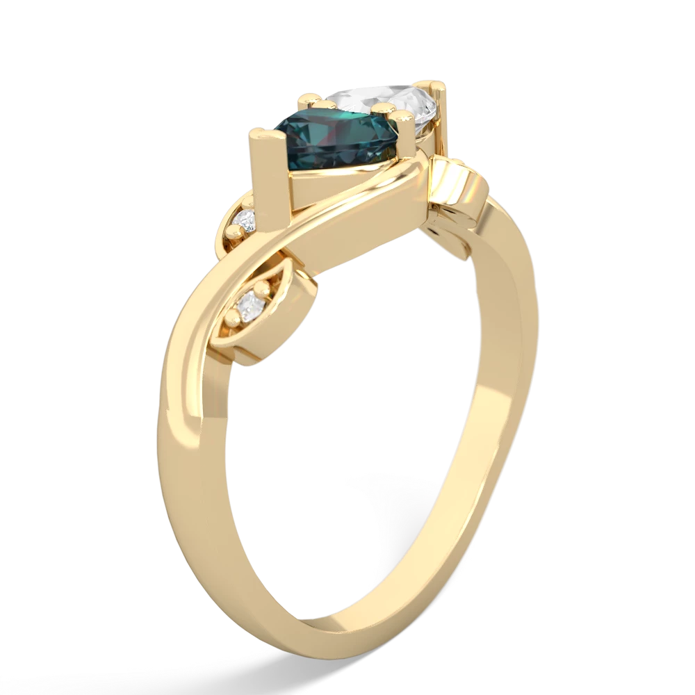 Alexandrite Floral Elegance 14K Yellow Gold ring R5790