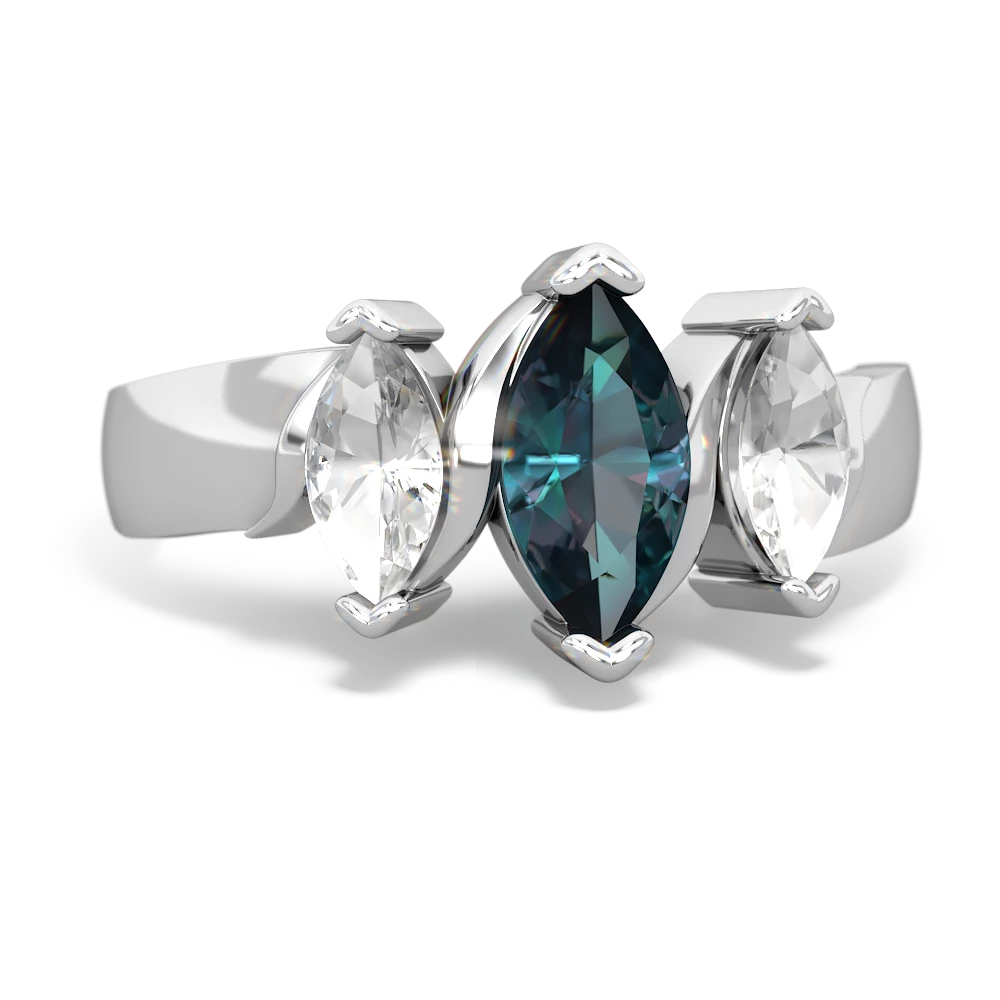 Alexandrite Three Peeks 14K White Gold ring R2433