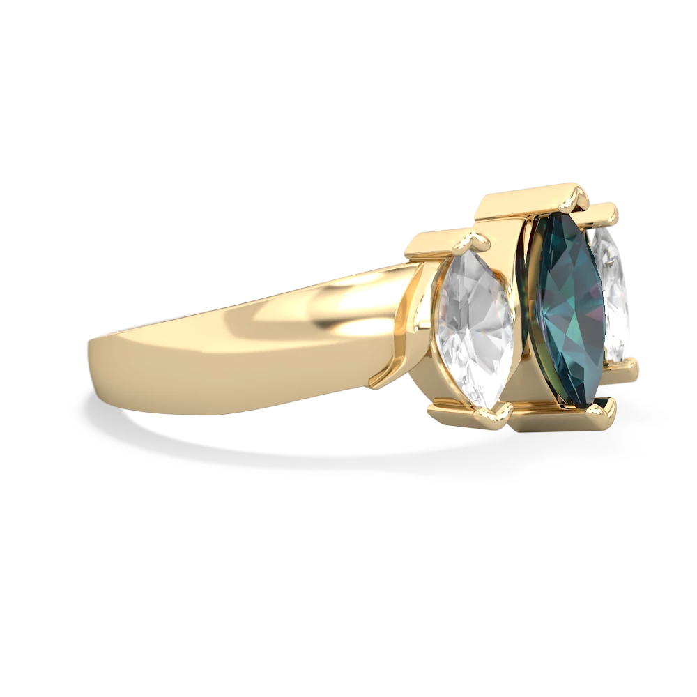 Alexandrite Three Peeks 14K Yellow Gold ring R2433